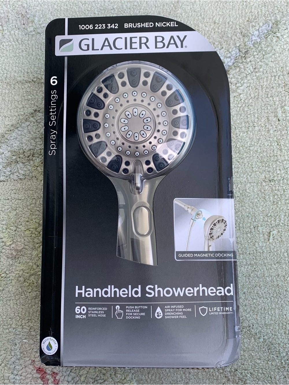 Glacier Bay Push Release 6-Spray Wall Mount Handheld Shower Head